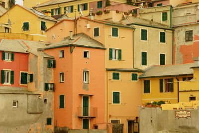 Pastel colored houses in boccadasse, genoa