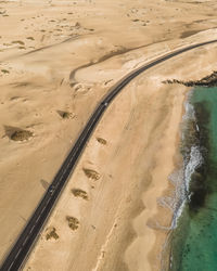 High angle view of beach