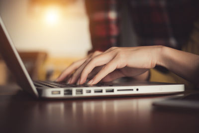 Close-up of person using mobile phone