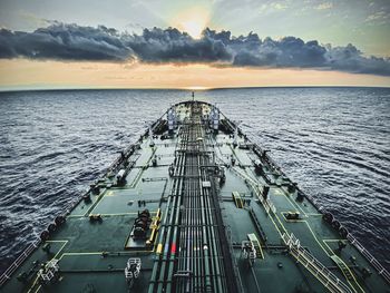 Scenic view of sea against sky during sunrise