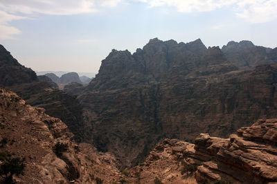 The rugged landscape at petra, jordan