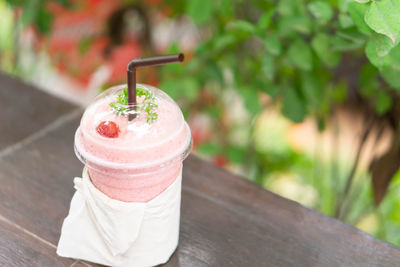 Close-up of drink on table
