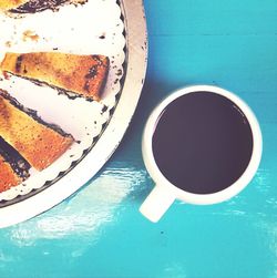 Close-up of coffee cup on table