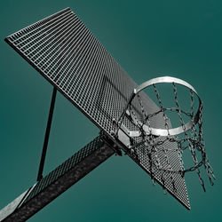 Low angle view of basketball hoop against sky