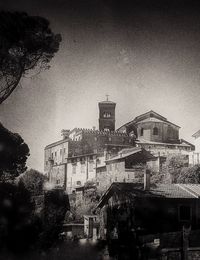 Low angle view of old building against sky