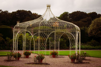 Built structure against trees