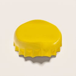 High angle view of yellow cake against white background