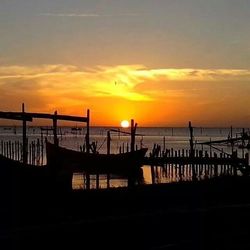 Scenic view of sunset over sea