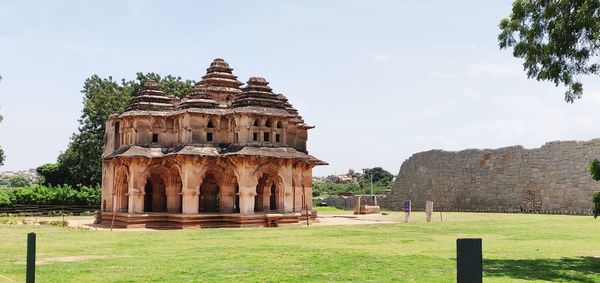 Old ruins of temple against sky