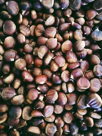 Full frame shot of chestnuts for sale in store