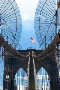 Low angle view of suspension bridge