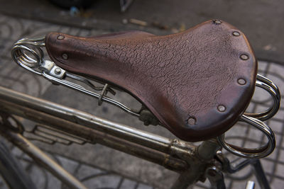 Close-up of bicycle seat