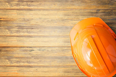 High angle view of orange on table
