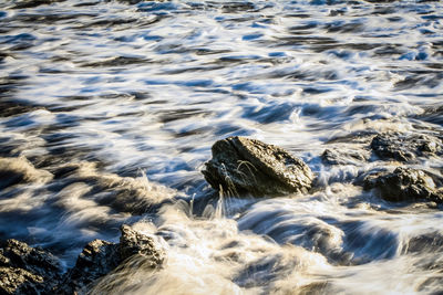 Close-up high angle view of sea