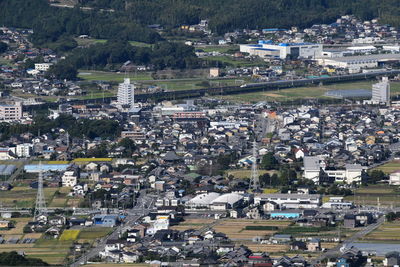 High angle view of townscape