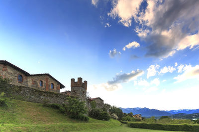 Scenic view of landscape against blue sky