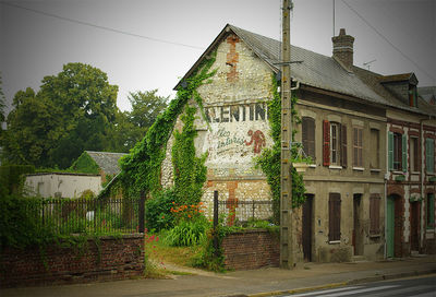 Road along buildings