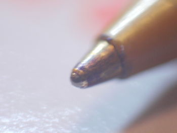 High angle view of pen against white background