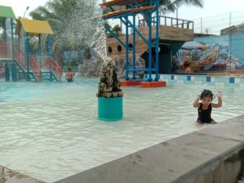 Woman in swimming pool