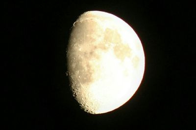Close-up of moon over black background