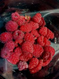 Close-up of wet strawberries