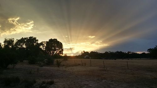 Scenic view of landscape at sunset