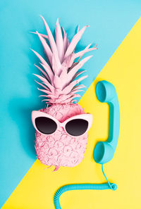 Close-up of sunglasses against blurred background