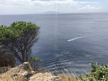 High angle view of sea against sky