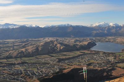 Aerial view of a mountain range