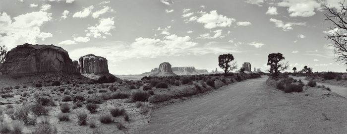 Panoramic view of desert against sky