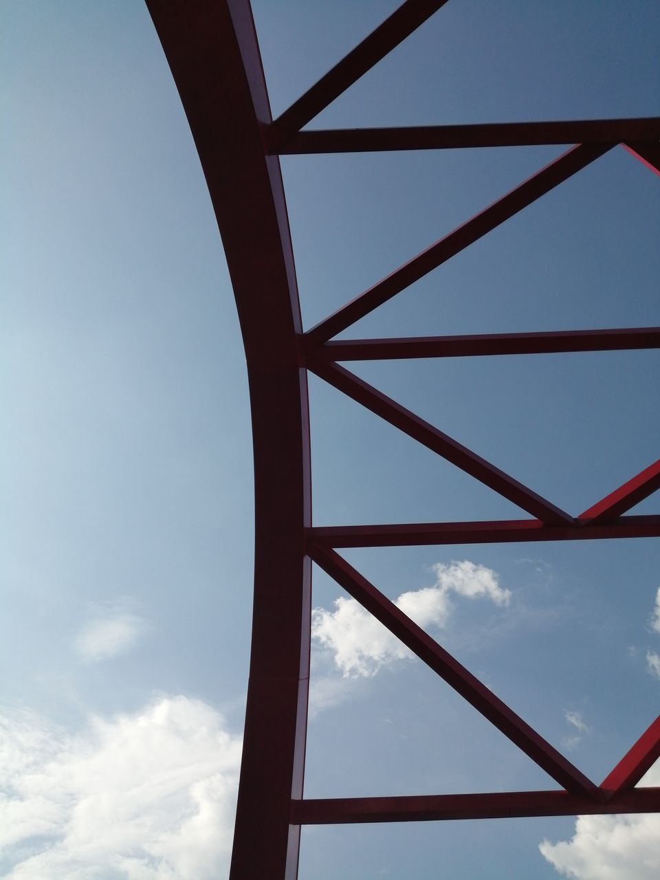 LOW ANGLE VIEW OF METAL STRUCTURE AGAINST SKY