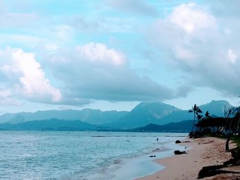 View of sea against cloudy sky