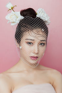 Close-up portrait of a beautiful young woman