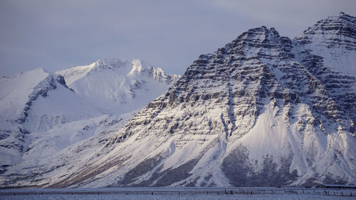 Snow covered mountain against sky