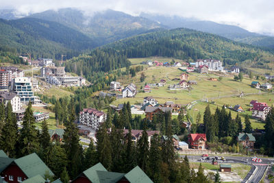 High angle view of townscape