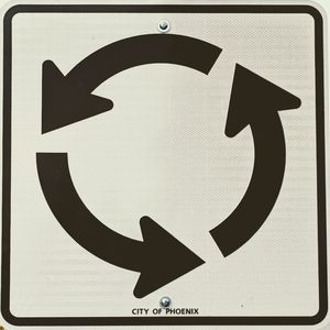 Close-up of arrow sign