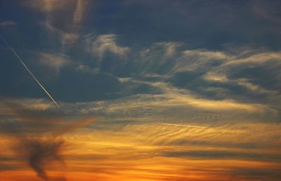 Low angle view of vapor trail in sky