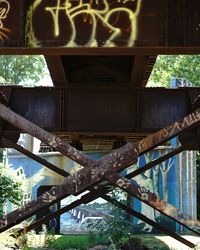 Low angle view of abandoned building