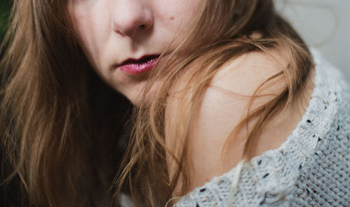 Close-up portrait of young woman