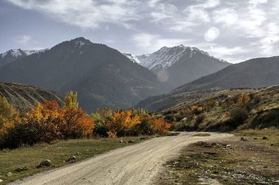 Country road passing through mountains