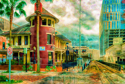 Buildings against sky in city