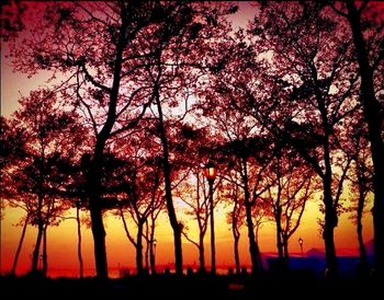 Scenic view of sunset over river