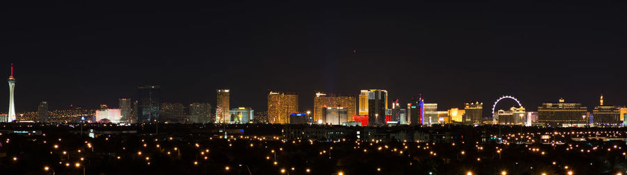 Illuminated city at night