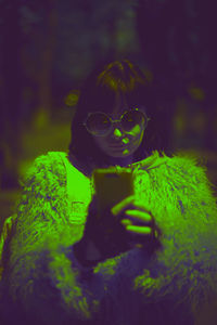 Close-up of woman wearing sunglasses