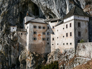 Medieval castle in rock. old building, fort.