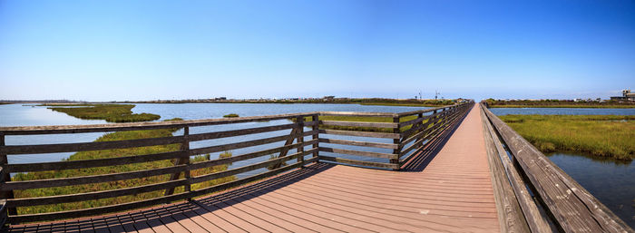 Scenic view of blue sea against clear sky