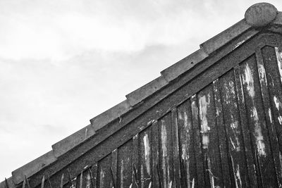 Low angle view of old building against sky