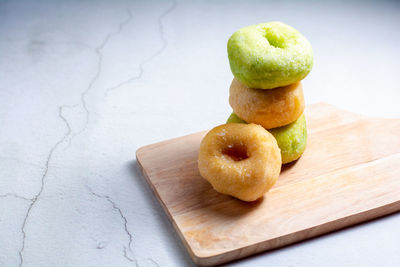 Close-up of fruits on cutting board