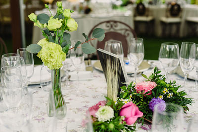 Flowers in vase on table