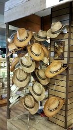 Close-up of hat in store